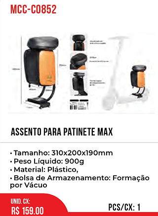 ASSENTO PARA PATINETE MAX 1pç159$