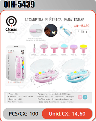 LIXADEIRA ELETRICA PARAUNHAS PCS/CX: 100 Unid.CX: 14,60