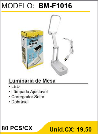 Luminaria de Mesa 80 PCS/CX Unid.CX: 19,50