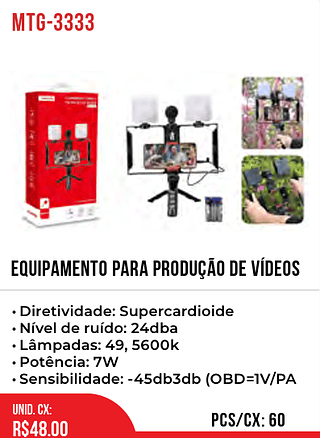 EQUIPAMENTO PARA PRODUÇÃO DE VÍDEOS 60pç=48$