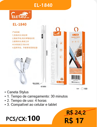 Caneta Stylus PCS/CX:100 R$17