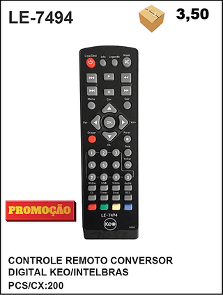 CONTROLE REMOTO CONVERSOR DIGITAL KEO/INTELBRAS 200PÇ=3,5$
