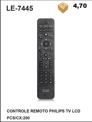 CONTROLE REMOTO PHILIPS TV LCD 200PÇ=4,7$