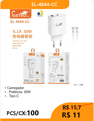 CARREGADOR TPC-TPC PCS/CX:100 R$11