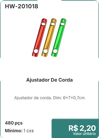 Ajustador De Corda 480 pçs R$ 2,20