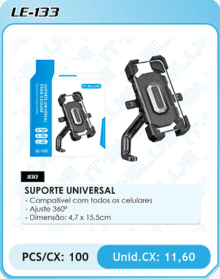 SUPORTE UNIVERSAL PCS/CX: 100 Unid.CX: 11,60