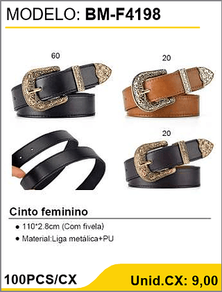 Cinto feminino 100PCS/CX Unid.CX: 9,00