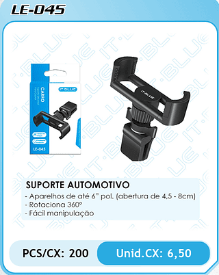SUPORTE AUTOMOTIVO PCS/CX: 200 Unid.CX: 6,50