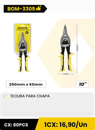 TEOURA PARA CHAPA CX: 60PCS 1CX: 16,90/Un