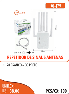 REPETIDOR DE SINAL 6 ANTENAS UNID.CX:RS38.00 PCS/CX:100