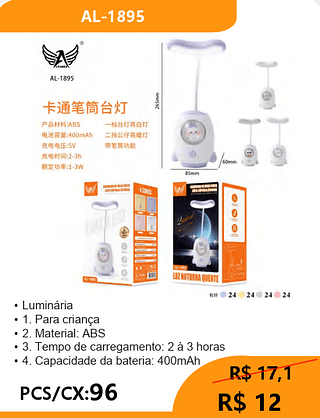 Luminária PCS/CX:96 R$ 12