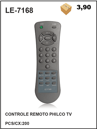 CONTROLE REMOTO PHILCO TV 200pç=3,9$