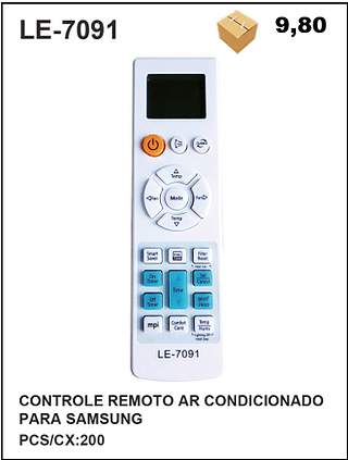 CONTROLE REMOTO AR CONDICIONADO PARA SAMSUNG 200pç=9,8$