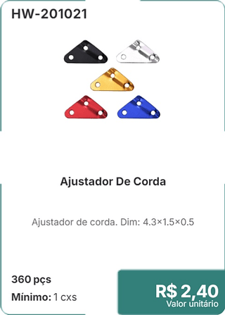 Ajustador De Corda 360 pçs R$ 2.40