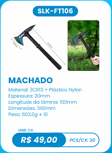 MACHADO UNID. CX: R$ 49,00 PCS/CX: 30