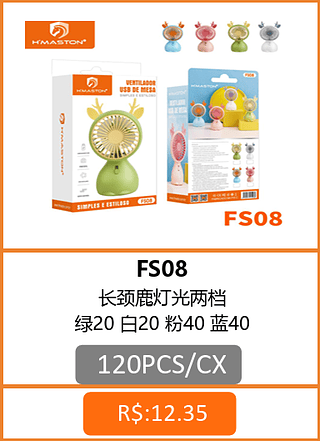 VENTILADOR 120PCS/CX R$:11,73