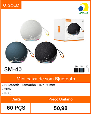 Mini caixa de som Bluetooth Caixa 60 PCS Preco Unitario 50,98