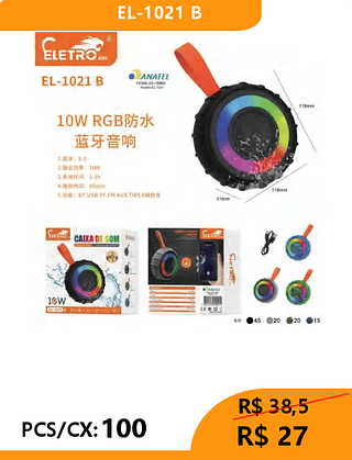 CAIXA DE SOM PCS/CX:100 R$27