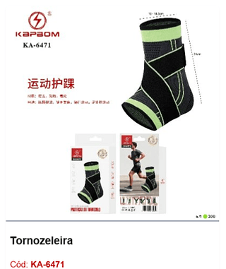 Tornozeleira R$ 6,75 PCS/cx: 200