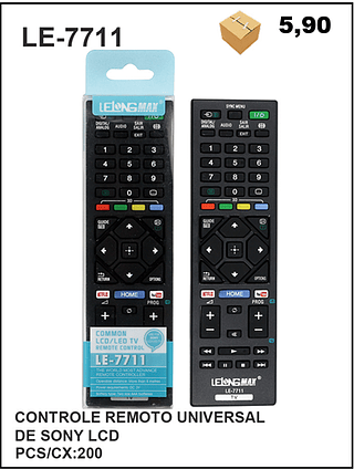 CONTROLE REMOTO UNIVERSAL DE SONY LCD 200PÇ=5,9$