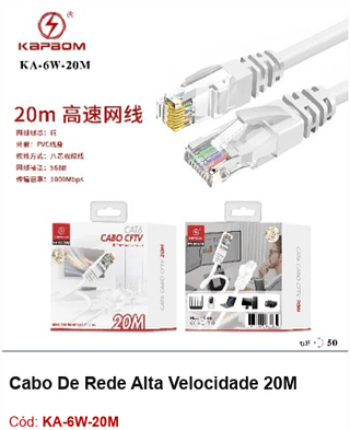 Cabo De Rede Alta Velocidade 20M R$ 19,8 PCS/CX:50
