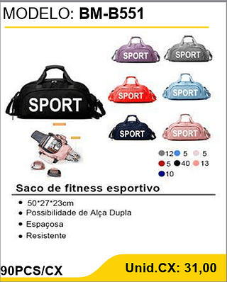 Saco de fitness esportivo 90PCS/CX Unid.CX: 31,00
