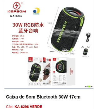 Caixa de Som Bluetooth 30W 17cm R$69,3 PCS/CX:20