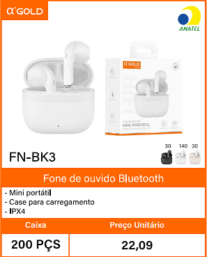Fone de ouvido Bluetooth Caixa 200 PCS Preco Unitario 22,09