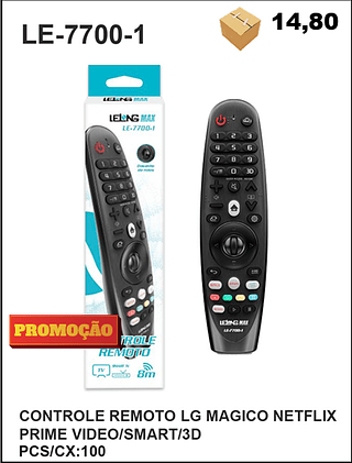 CONTROLE REMOTO LG MAGICO NETFLIX PRIME VIDEO/SMART/3D 100PÇ=14,8$