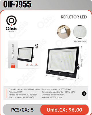 REFLETOR LED PCS/CX: 5 Unid.CX: 96,00