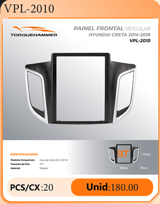 PAINEL FRONTAL VEICULAR HYUNDAI CRETA 2014-2018 PCS/CX:20 Unid:180.00