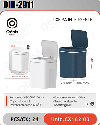 LIXEIRA INTELIGENTE PCS/CX: 24 Unid.CX:82,00