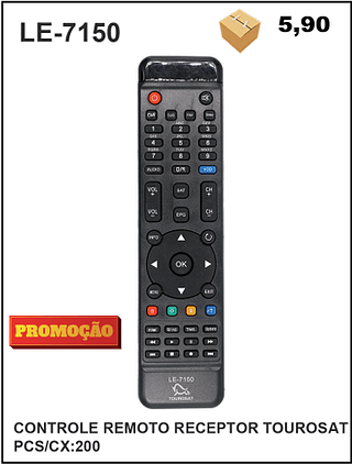 CONTROLE REMOTO RECEPTOR TOUROSAT 200pç=5,9$