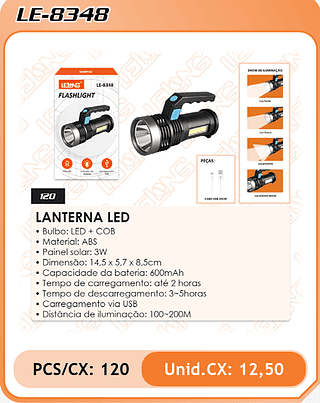 LANTERNA LED 120PÇ=12,5$