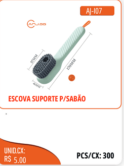 ESCOVA SUPORTE P/SABAO UNID.CX: RS 5.00 PCS/CX:300