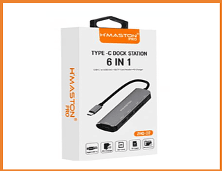 Hub Tipo-C 6 em 1 USB 3.0 e HDMI 4K 200PCS/CX R$:50,29