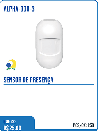 SENSOR DE PRESENÇA UNID. CX: R$ 25.00 PCS/CX: 250