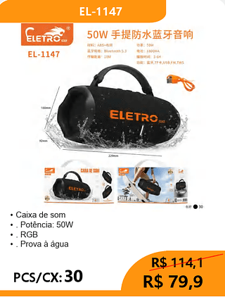 CAIXA DE SOM PCS/CX:30 R$79,9