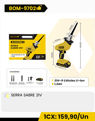 SERRA SABRE 21V CX: 5PCS 1CX: 159,90/Un