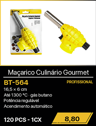 Maçarico Culinário Gourmet 120PCS R$8,80