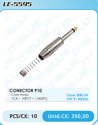 CONECTOR P10 PCS/CX: 10 Unid.CX: 350,00