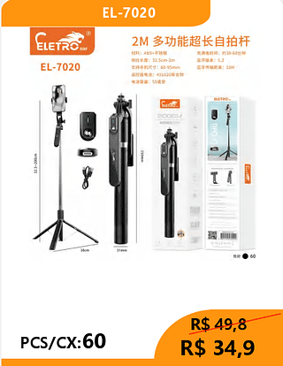BASTÃO DE SELFIE PCS/CX:60 R$34,9