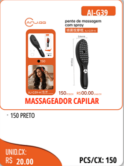 MASSAGEADOR CAPILAR UNID.CX: RS20.00 PCS/CX:150