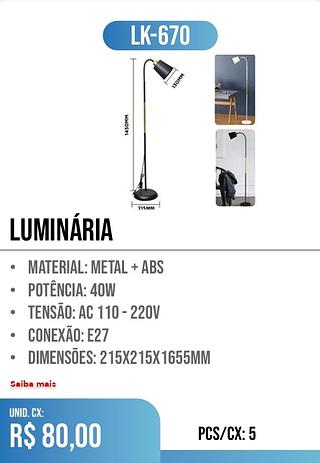 Luminária 5PÇ=80