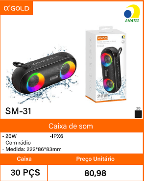 Caixa de som 20W - Caixa 30 PCS Preco Unitario 80,98