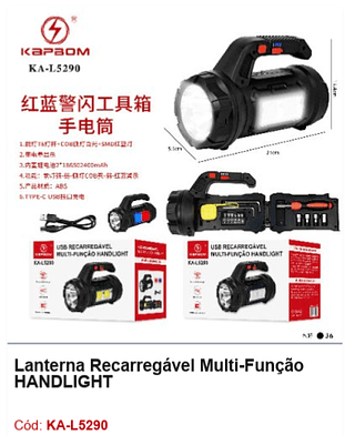 Lanterna Recarregável Multi-Função HANDLIGHTR$ 49,5 PCS/cx: 36