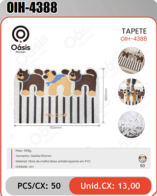 TAPETE PCS/CX: 50 Unid.CX: 13,00