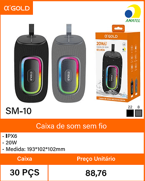 Caixa de som sem fio Caixa 30 PCS Preco Unitario 88,76