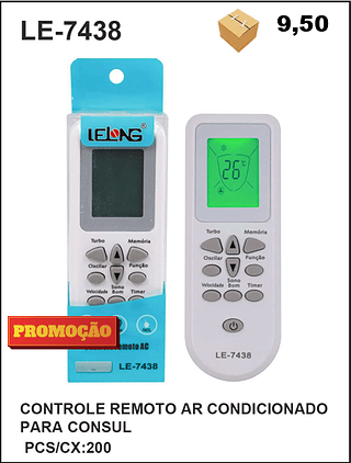 CONTROLE REMOTO AR CONDICIONADO PARA CONSUL 200PÇ=9,5$