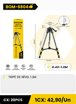 TRIPÉ DE NÍVEL 1.2M CX: 20PCS 1CX: 42,90/Un